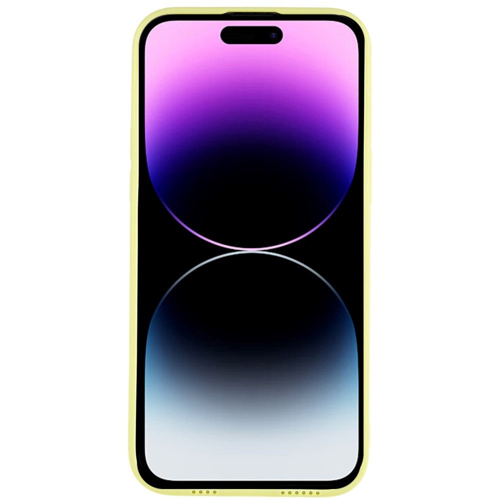iPhone 14 Pro Skinndekket 3D plastbakdeksel m. Kameralinsebeskyttelse - gul