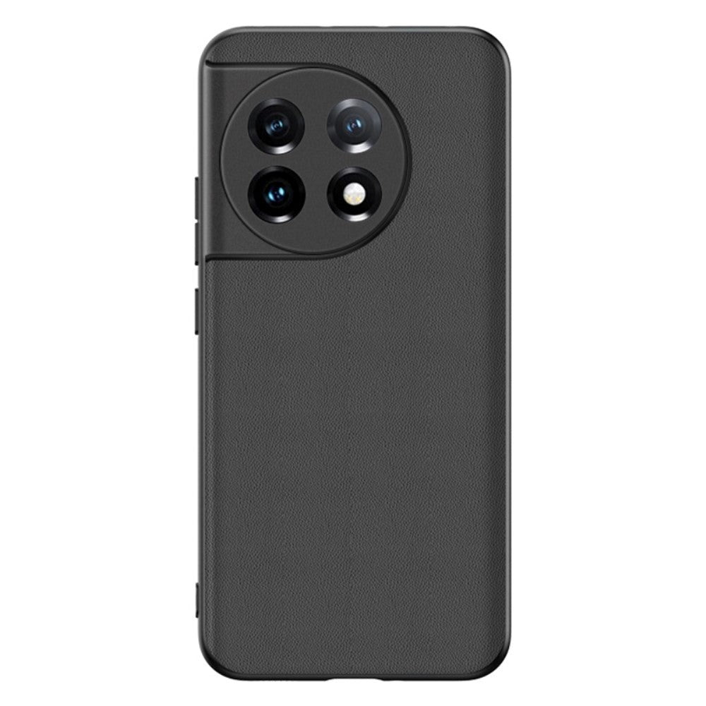 One Plus 11 TPU Carbon & Faux Leather Cover - Svart