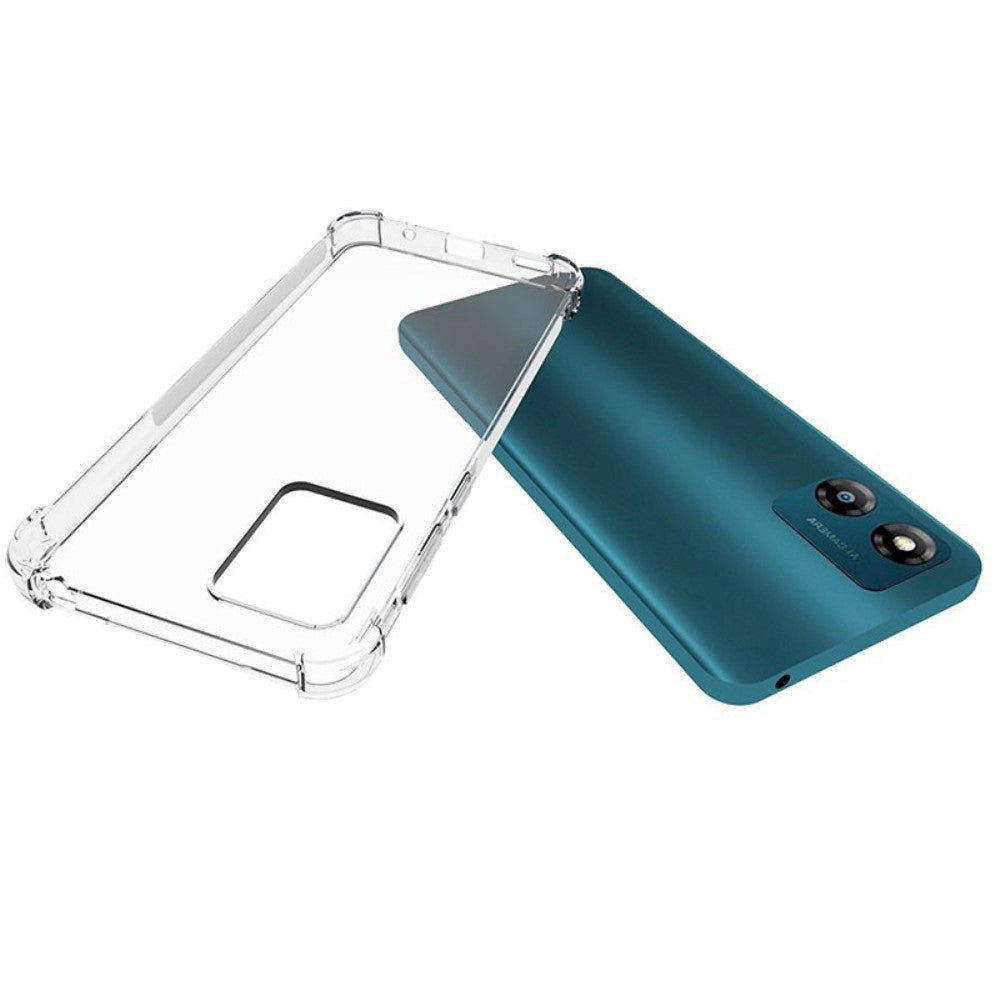 Motorola Moto E13 Shock-Proof Fleksibelt Plastik Bagside Cover - Gennemsigtig