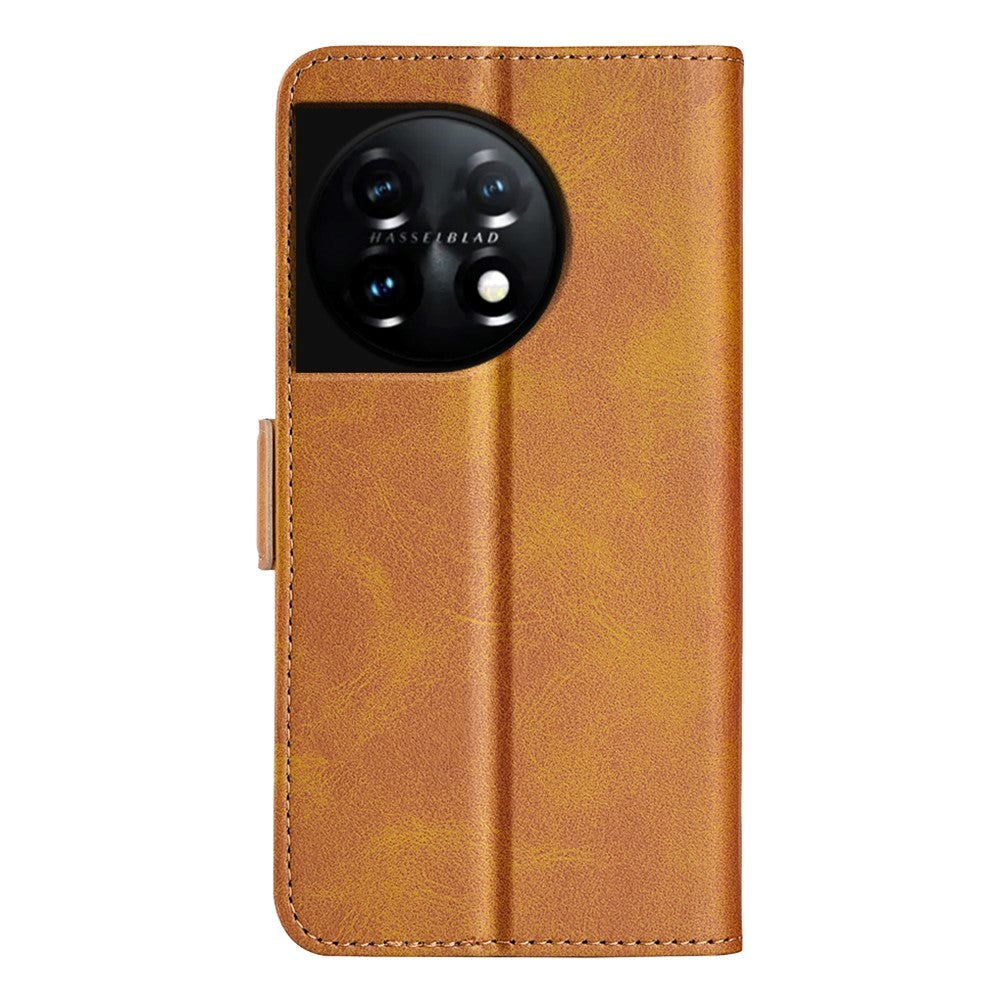 OnePlus 11 Flip Cover m. Kortholder & Ståfunktion - Lysebrun