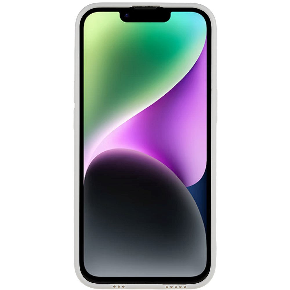 iPhone 14 Skinndekket 3D plastbakdeksel m. Kameralinsebeskyttelse - Grå