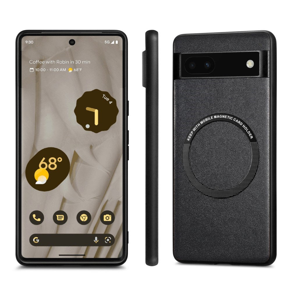 EIDERWOOD Google Pixel 6a bakdeksel i vegansk skinn - MagSafe-kompatibelt - Svart