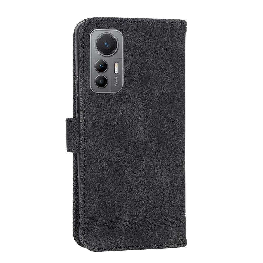 EIDERWOOD Xiaomi 12 Pro Kunstlæder Flip Cover m. Pung og Strop - Sort