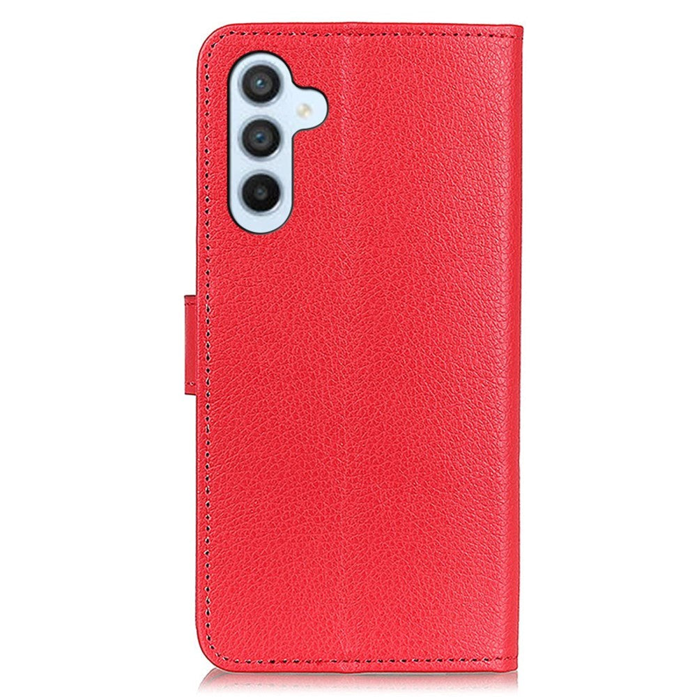 Samsung Galaxy A24 Litchi Leather Flip Cover m. Lommebok - Rød