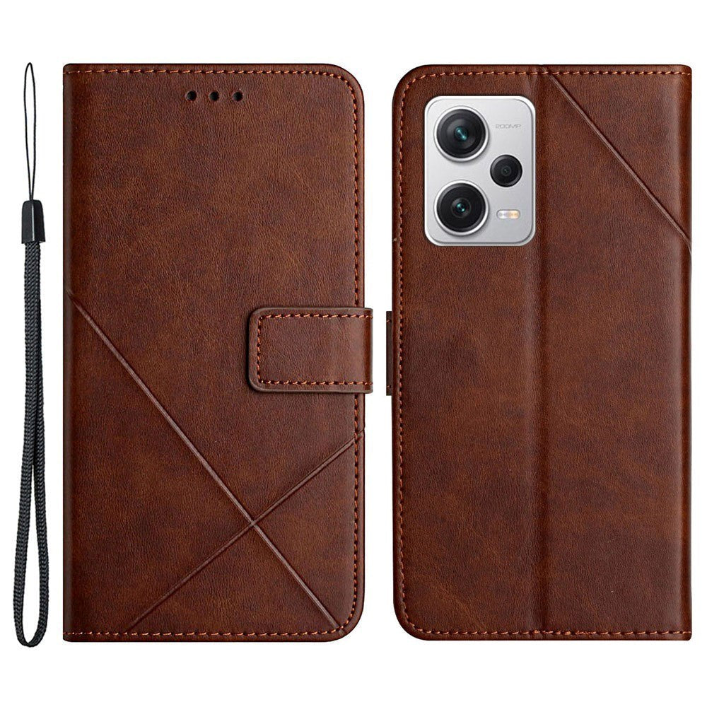 Xiaomi Redmi Note 12 Pro (5G) / Poco X5 Pro (5G) Leather Flip Cover m. Lommebok- og stativfunksjon - brun