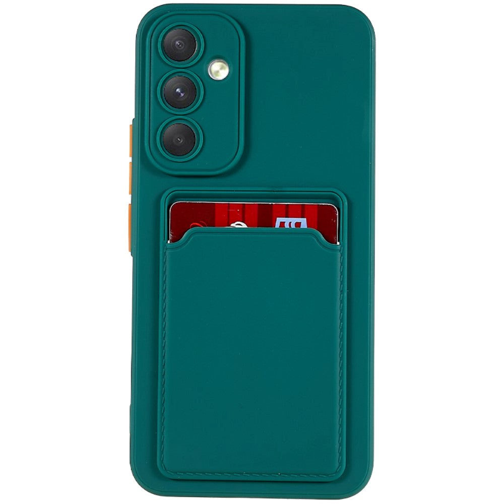 Samsung Galaxy A54 (5G) fleksibelt plastdeksel m. Kortholder - Grønn