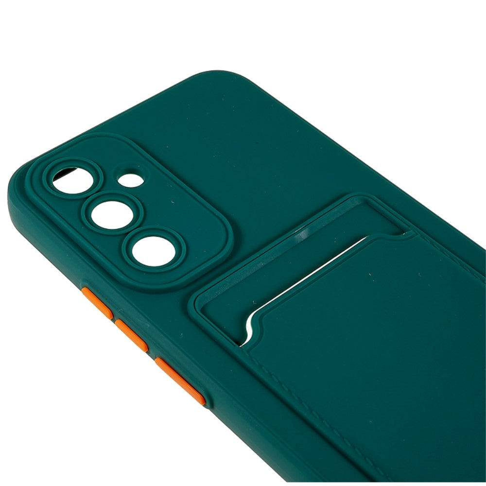 Samsung Galaxy A54 (5G) fleksibelt plastdeksel m. Kortholder - Grønn