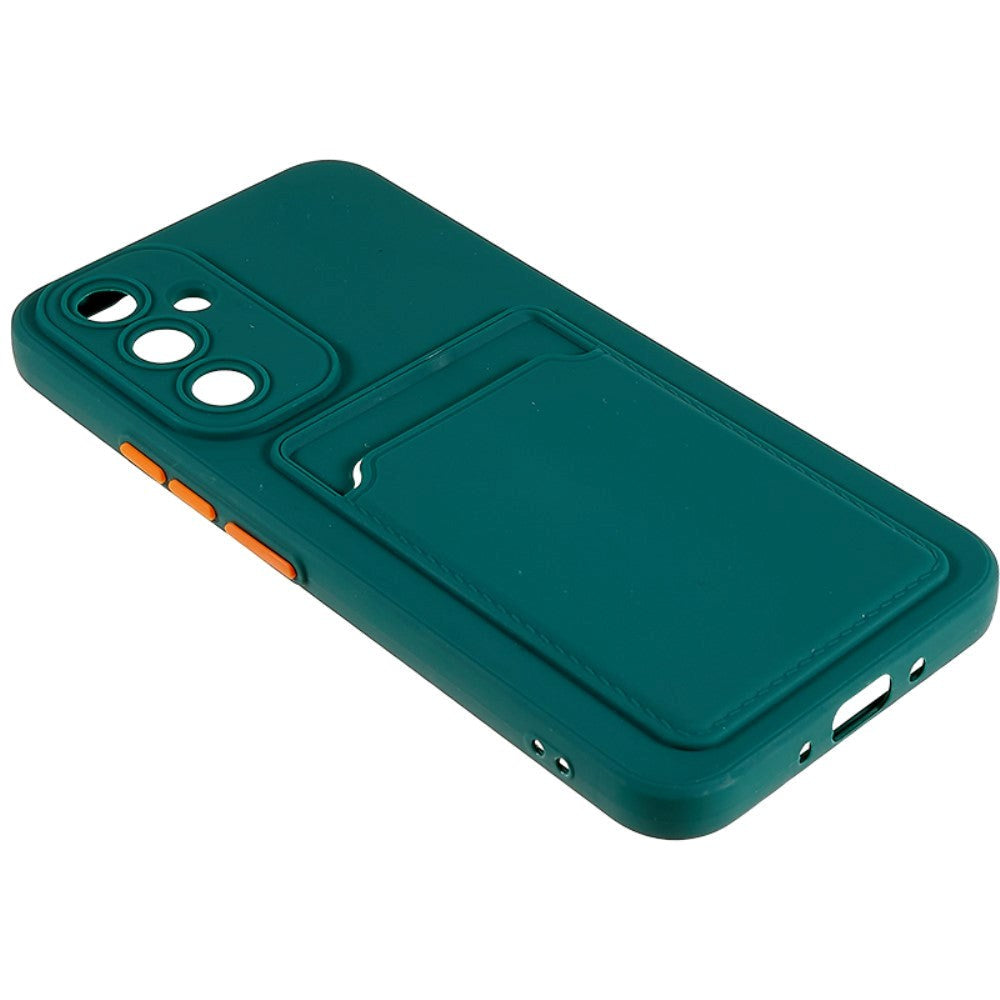 Samsung Galaxy A54 (5G) fleksibelt plastdeksel m. Kortholder - Grønn
