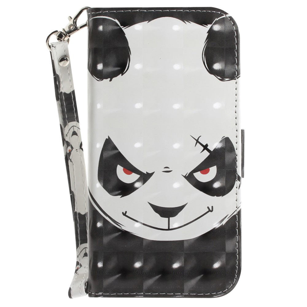 Sony Xperia 1 V Leather Flip Cover m. Print - Angry Panda