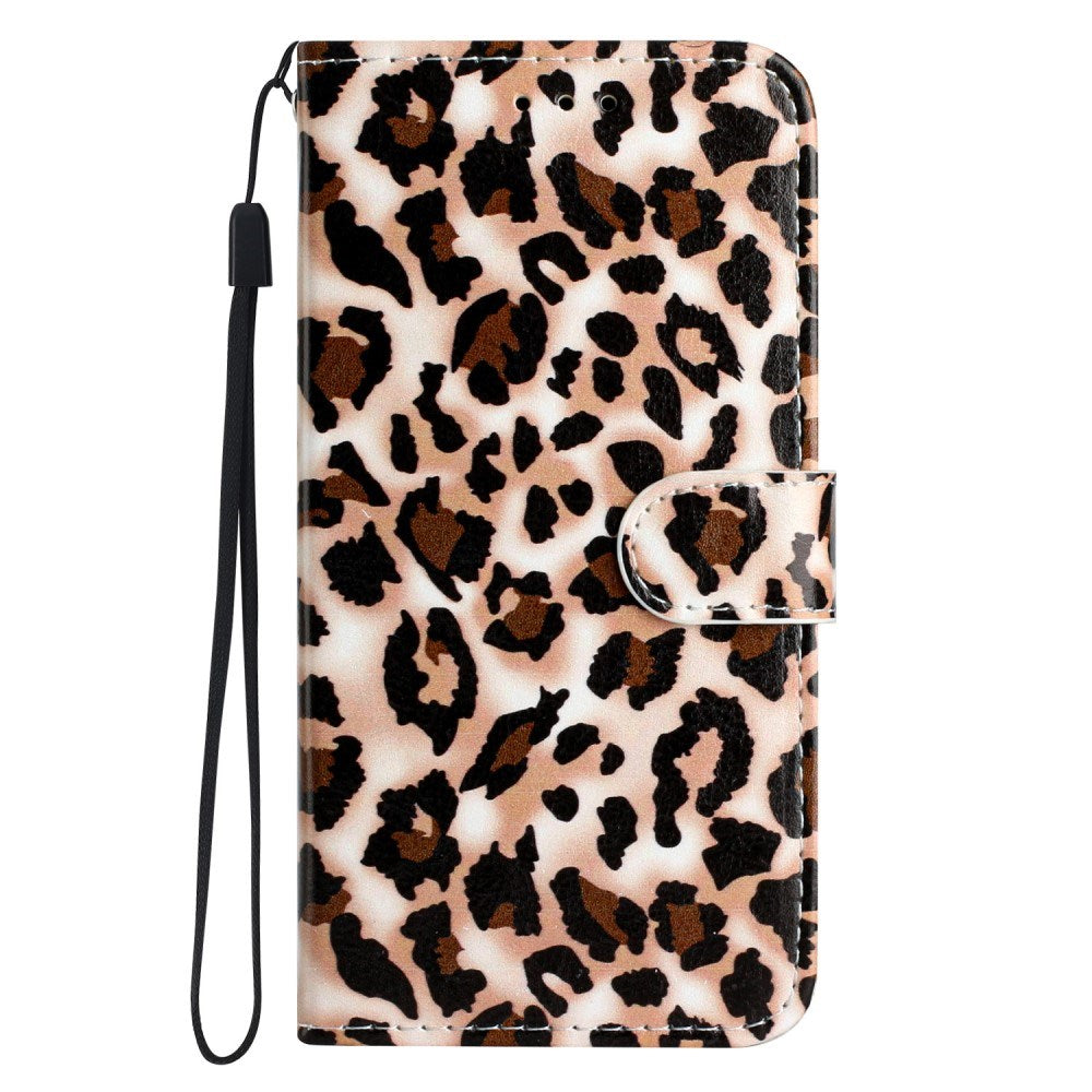 EIDERWOOD Motorola Moto G42 Leather Flip Cover m. Lommebok og stropp - Leopard