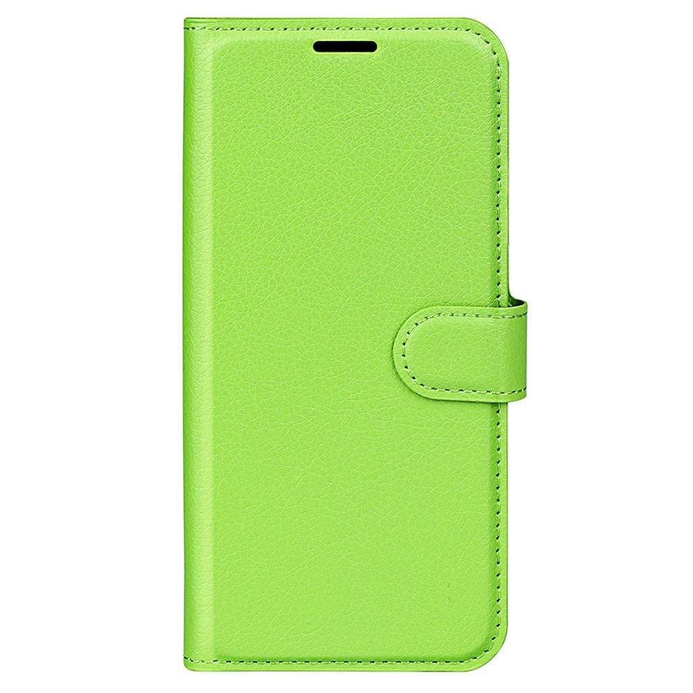 Sony Xperia 1 V Litchi Leather Flip Cover m. Lommebok - Grønn