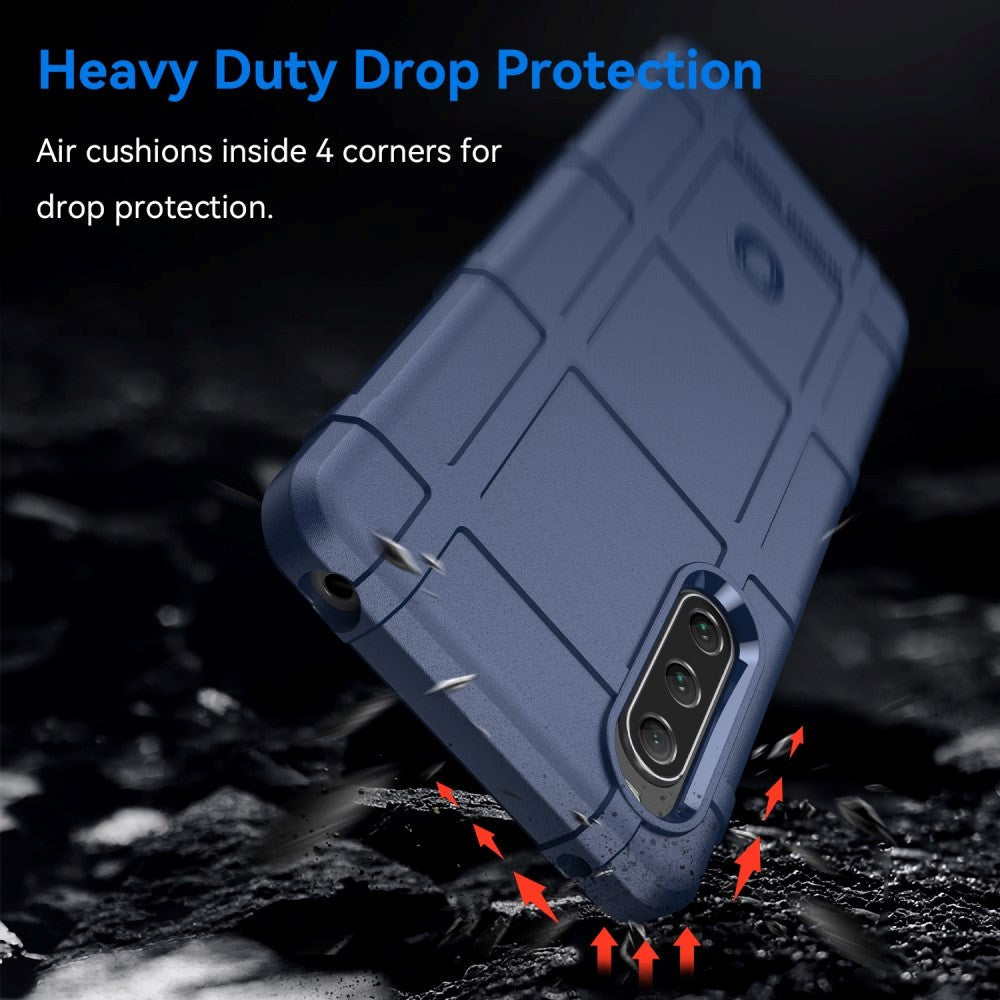 Sony Xperia 10 V Rugged Shield Series Håndværker Bagside Cover - Mørkeblå