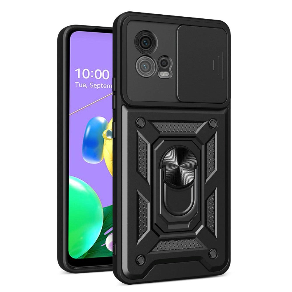 Motorola Moto G72 Craftsman Bakdeksel m. Magnetisk Kickstand & Cam Slider - Svart