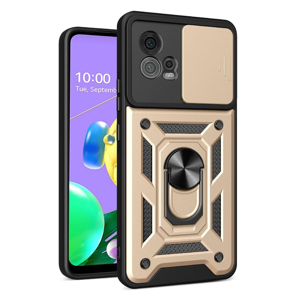 Motorola Moto G72 Craftsman Bakdeksel m. Magnetisk Kickstand & Cam Slider - Gull
