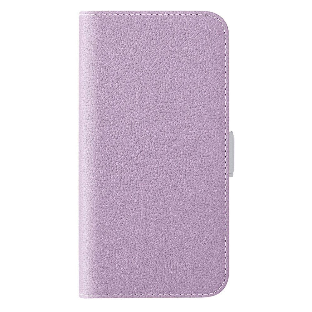 Samsung Galaxy A24 PU Litchi Leather Flip Cover m. Magnetisk lukking - Lilla