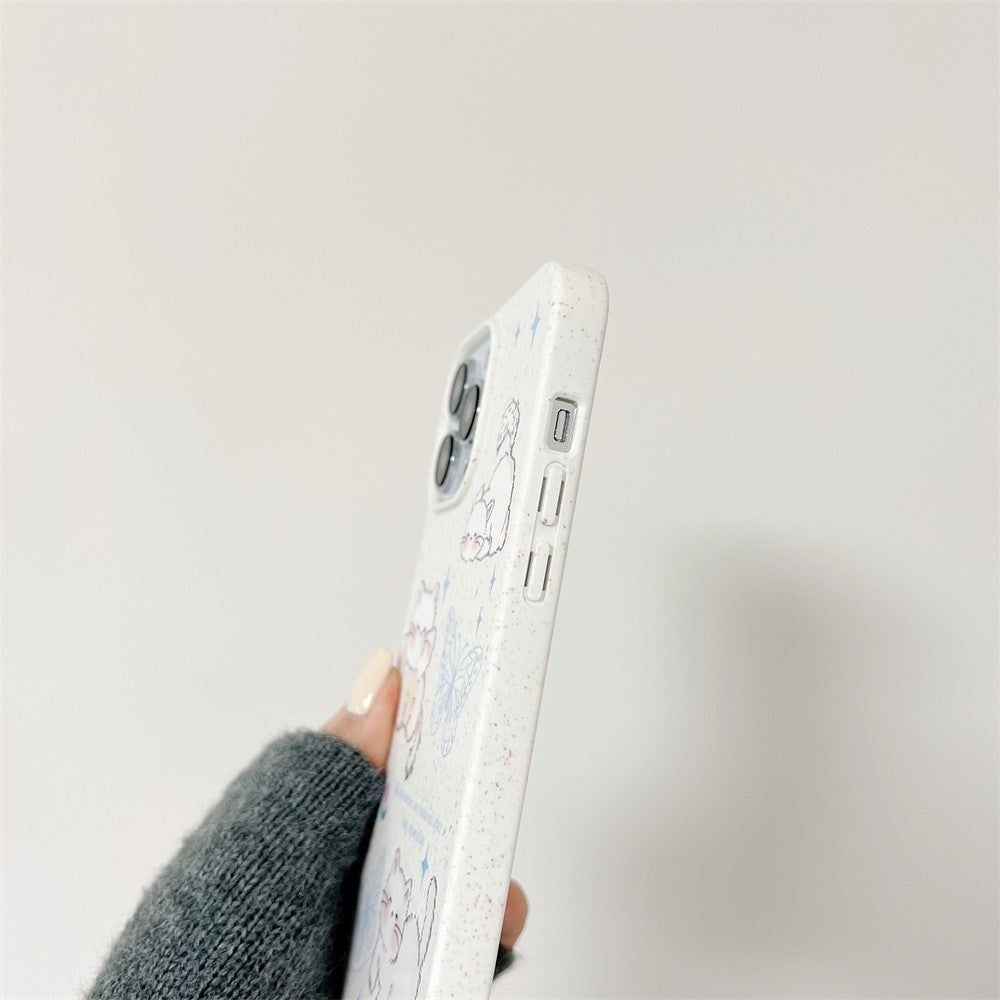 iPhone 13 Pro Fleksibel Plastik Bagside Cover m. Motiv - Sommerfugle og Katte