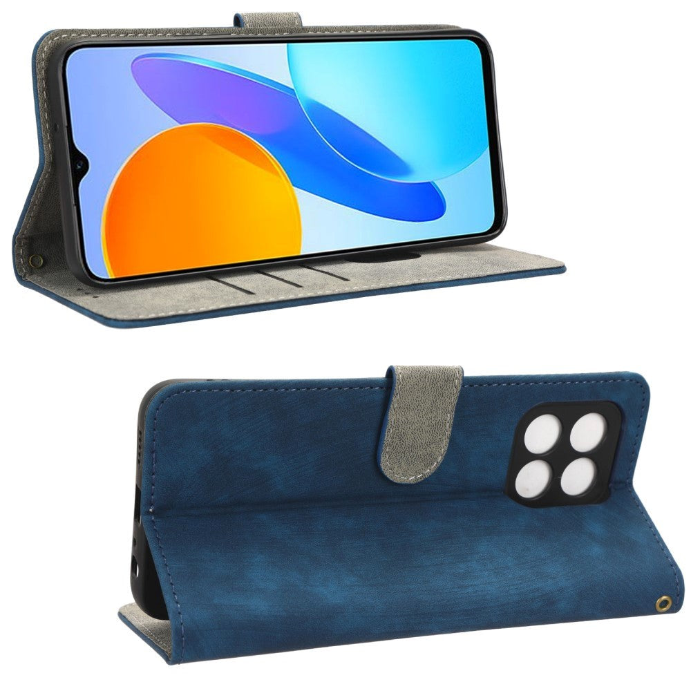 Honor 70 Lite Leather Flip Cover m. Lommebok og stropp - blå