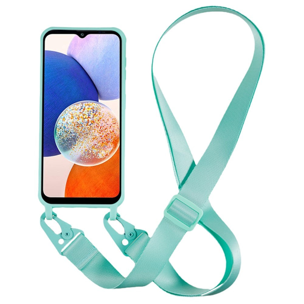 Samsung Galaxy A14 (5G) Fleksibelt plastdeksel m. Stropp - Mintgrønn