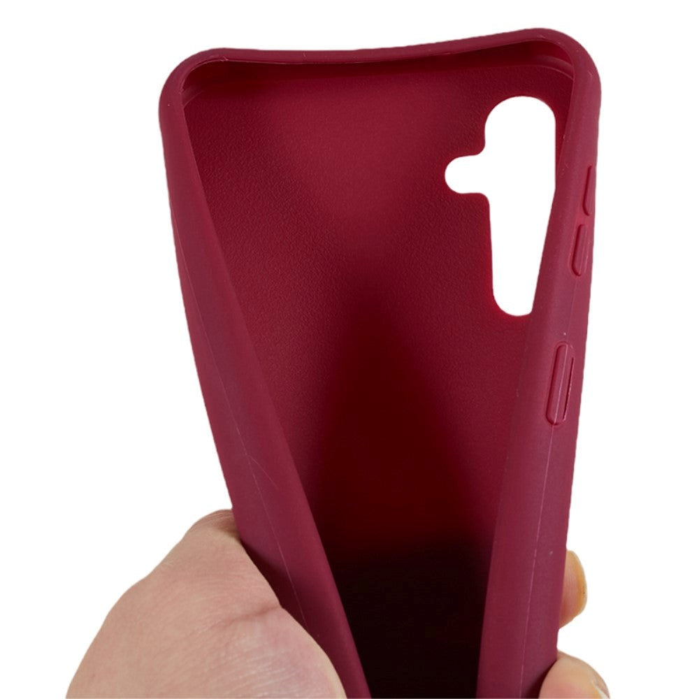 Samsung Galaxy A14 (5G) Fleksibel Plastik Bagside Cover m. Strop - Vin Rød