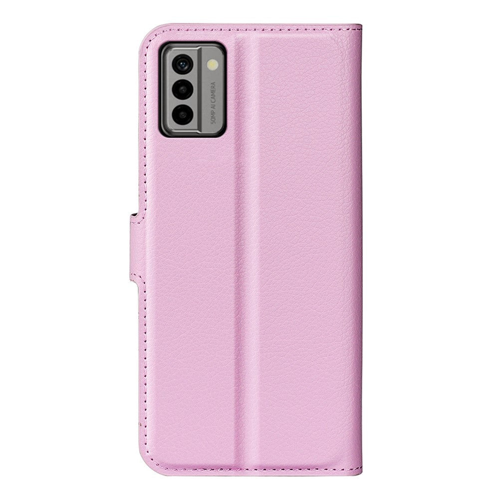Nokia G22 Litchi Leather Flip Cover m. Lommebok - Rosa