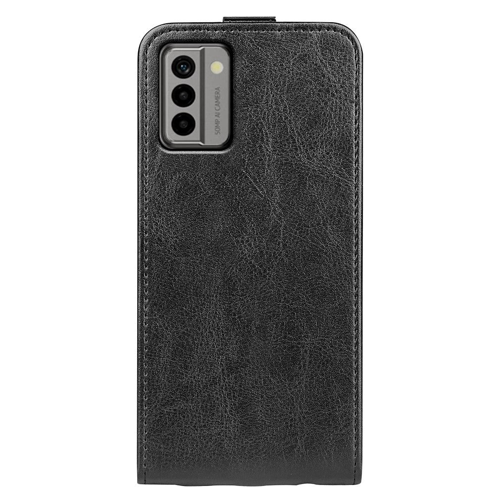Nokia G22 Vertical Flip Leather Cover m. Kortholder - Sort