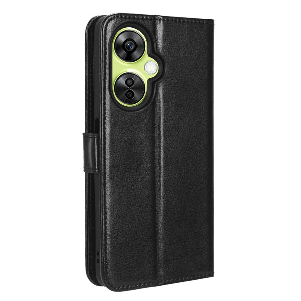 OnePlus Nord CE 3 Lite Leather Flip Cover m. Lommebok og stativfunksjon - svart