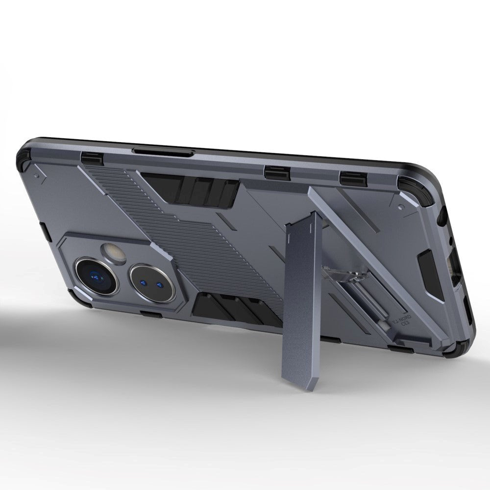 OnePlus Nord CE 3 Lite Hybrid Håndværker Bagside Cover m. Kickstand - Grå