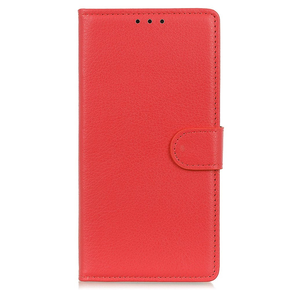 Google Pixel 8 Litchi Læder Flip Cover m. Pung - Rød