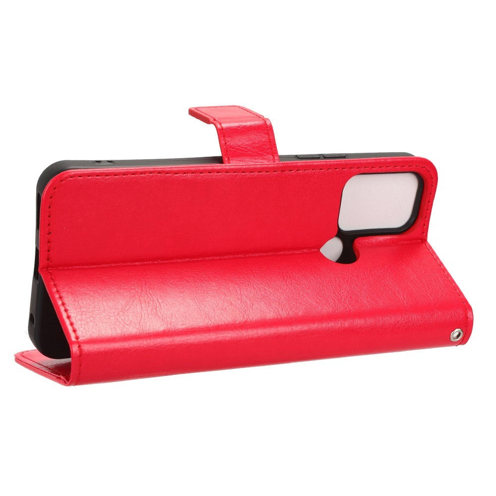 Nokia C22 Leather Flip Cover m. Lommebok og stropp - rød