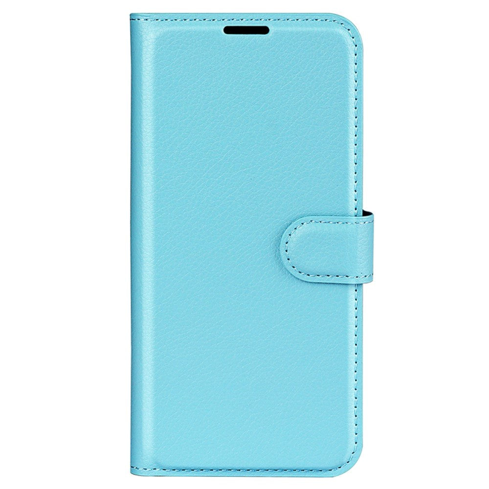 Huawei P60 Pro Litchi Leather Flip Cover m. Lommebok - Blå