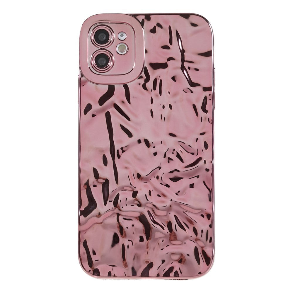 iPhone 11 skinnende fleksibelt plastdeksel - Bølget design - Rose gull