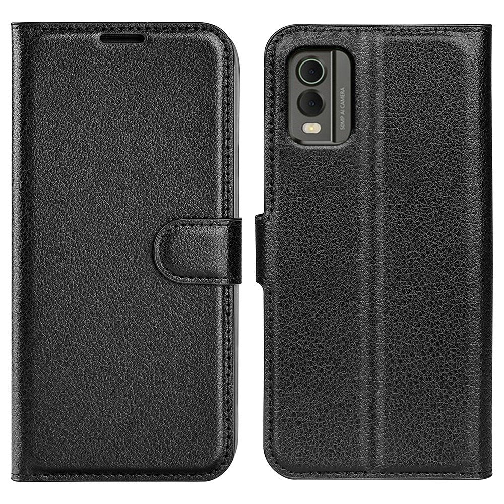 Nokia C32 - EIDERWOOD Faux Leather Flip Cover m. Kortholder og stativfunksjon - svart