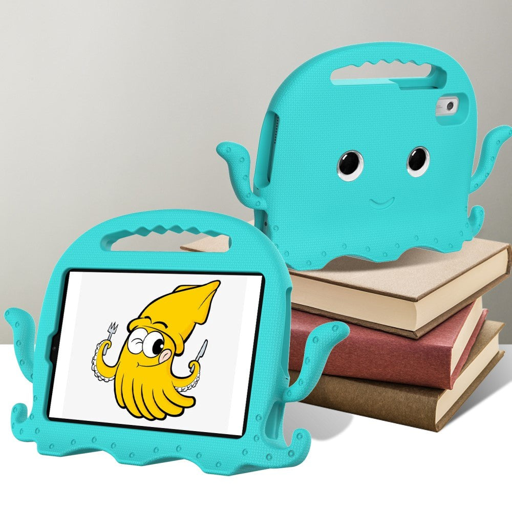 Lenovo Tab M9 Kids Bakdeksel m. Skulderstropp & Håndholder - Octopus - Turkis