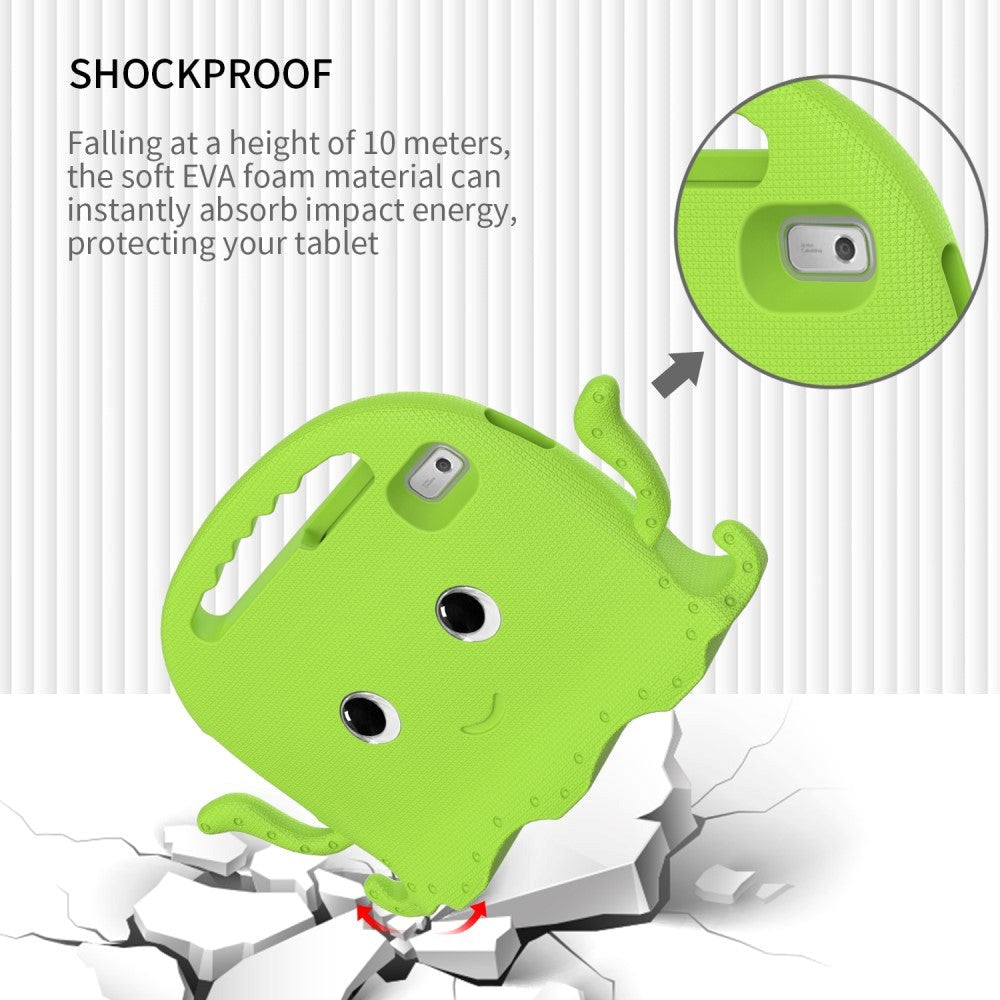 Lenovo Tab M9 Kids Bakdeksel m. Skulderstropp & Håndholder - Octopus - Grønn