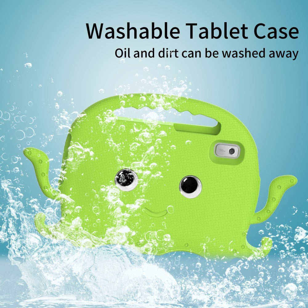Lenovo Tab M9 Kids Bakdeksel m. Skulderstropp & Håndholder - Octopus - Grønn