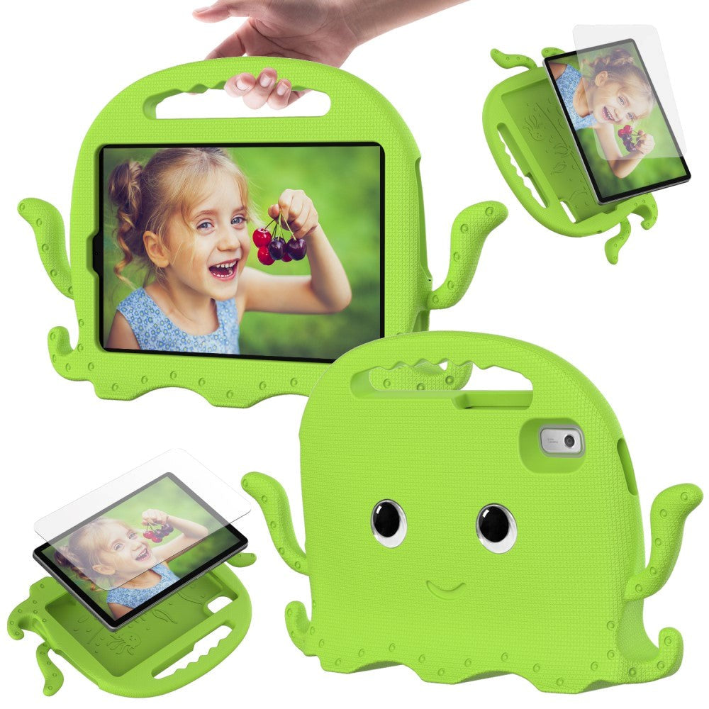 Lenovo Tab M9 Kids Bakdeksel m. Skulderstropp & Håndholder - Octopus - Grønn