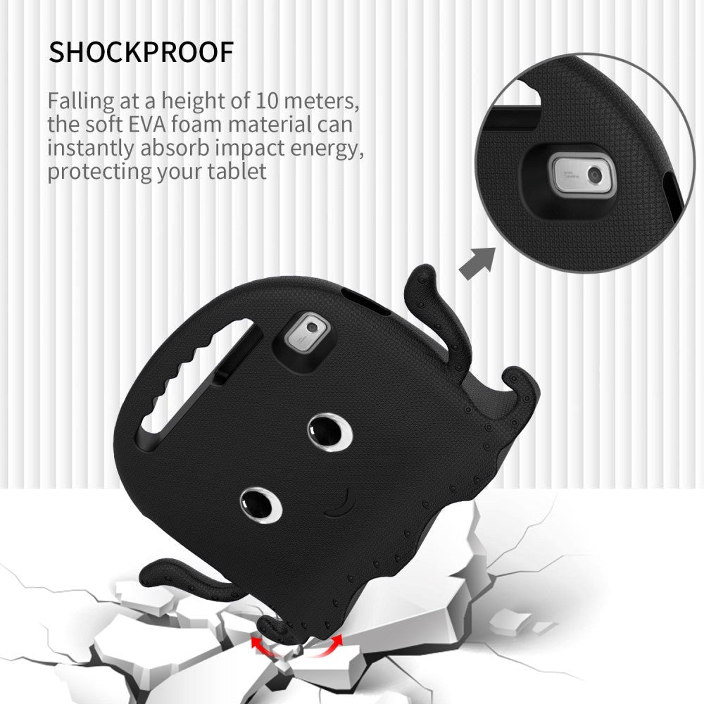 Lenovo Tab M9 Kids Bakdeksel m. Skulderstropp & Håndholder - Octopus - Svart