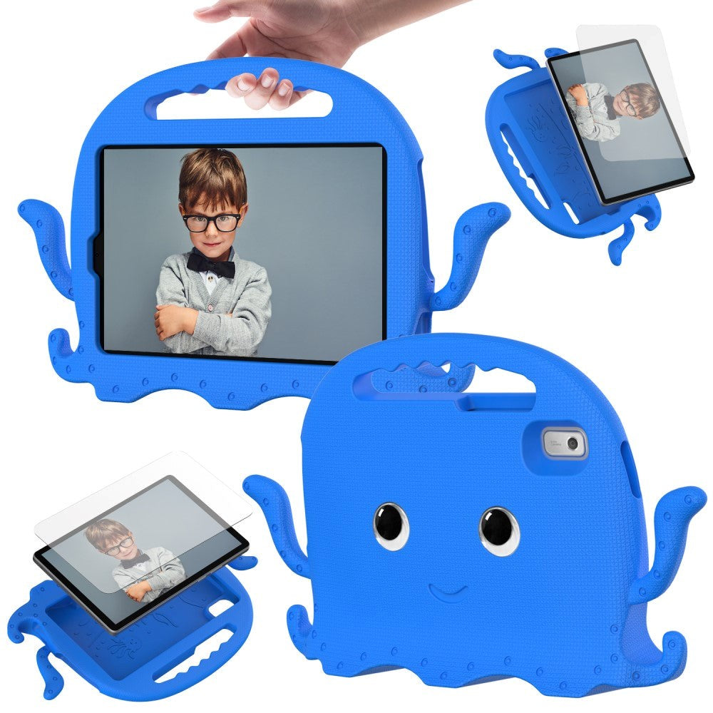 Lenovo Tab M9 Kids Bakdeksel m. Skulderstropp & Håndholder - Octopus - Blå
