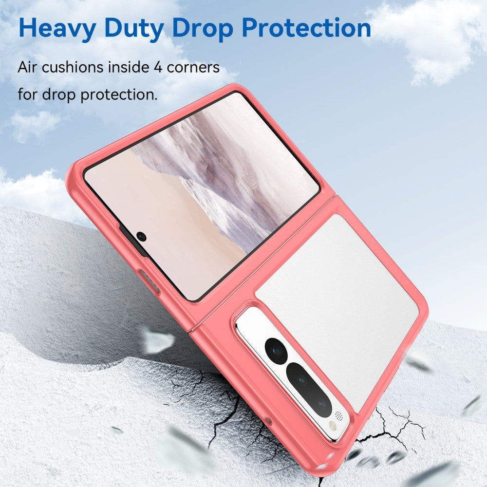 Google Pixel Fold Hybrid plastbakdeksel - gjennomsiktig / rød