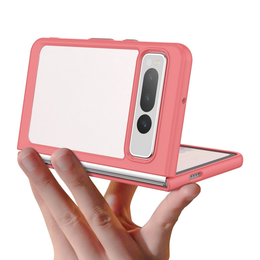 Google Pixel Fold Hybrid plastbakdeksel - gjennomsiktig / rød