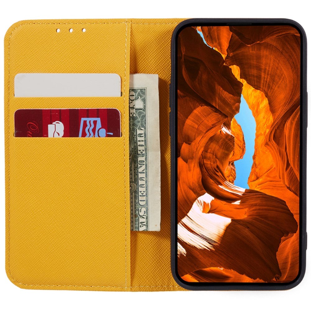 Motorola Edge 40 Læder Flip Cover m. Kortholder & Ståfunktion - Orange