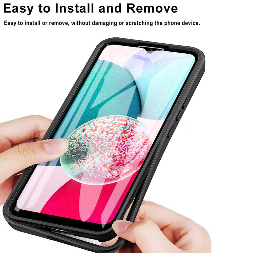 Samsung Galaxy A34 (5G) Hybrid plastbakdeksel m. Skjermbeskytter - Svart / Gjennomsiktig