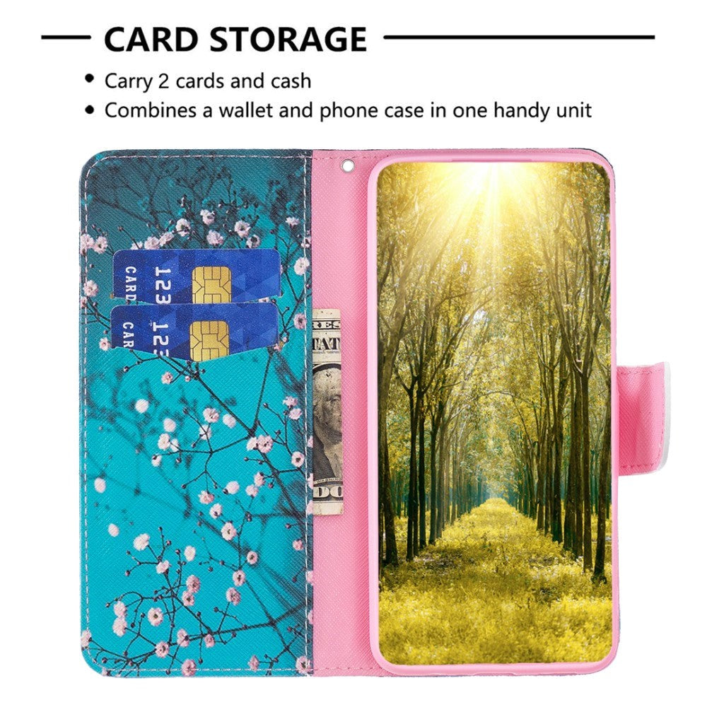 Google Pixel 8 Leather Flip Cover m. Lommebok - Blomstrende