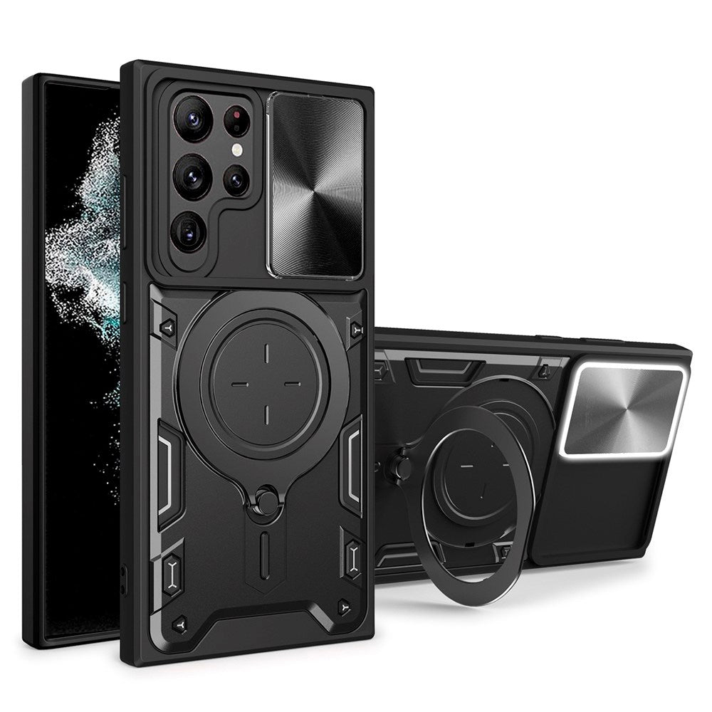 Samsung Galaxy S22 Ultra - EIDERWOOD Håndværker Cover m. Kickstand & Cam Slider - Sort