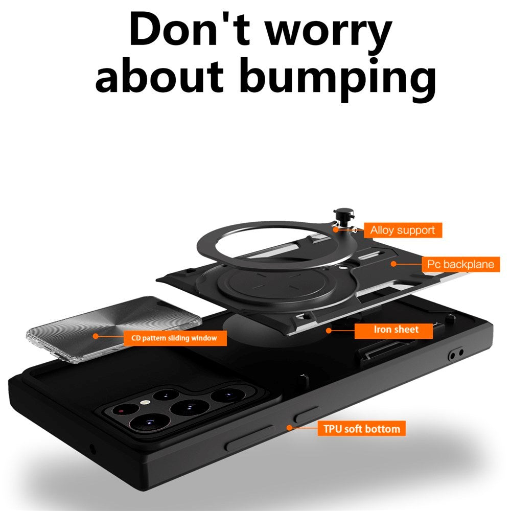 Samsung Galaxy S22 Ultra - EIDERWOOD Håndværker Cover m. Kickstand & Cam Slider - Sølv