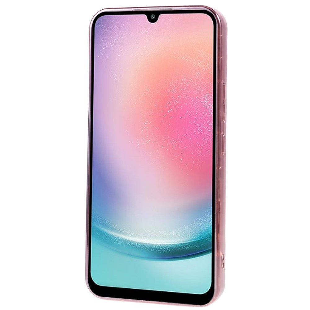 Samsung Galaxy A24 skinnende fleksibelt plastbakdeksel - Bølget design - Rose gull