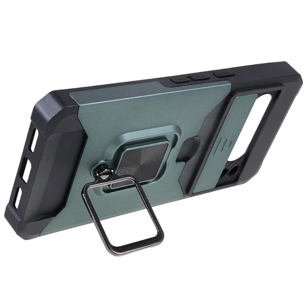 Google Pixel 8 Pro Craftsman Bakdeksel m. Magnetisk stativ, kortholder og kamskyver - Grønn