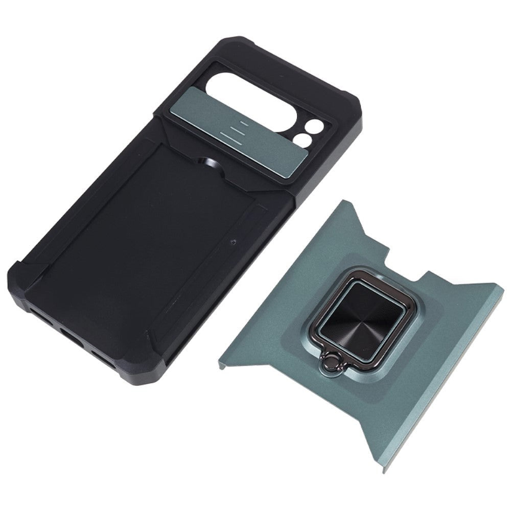 Google Pixel 8 Pro Craftsman Bakdeksel m. Magnetisk stativ, kortholder og kamskyver - Grønn