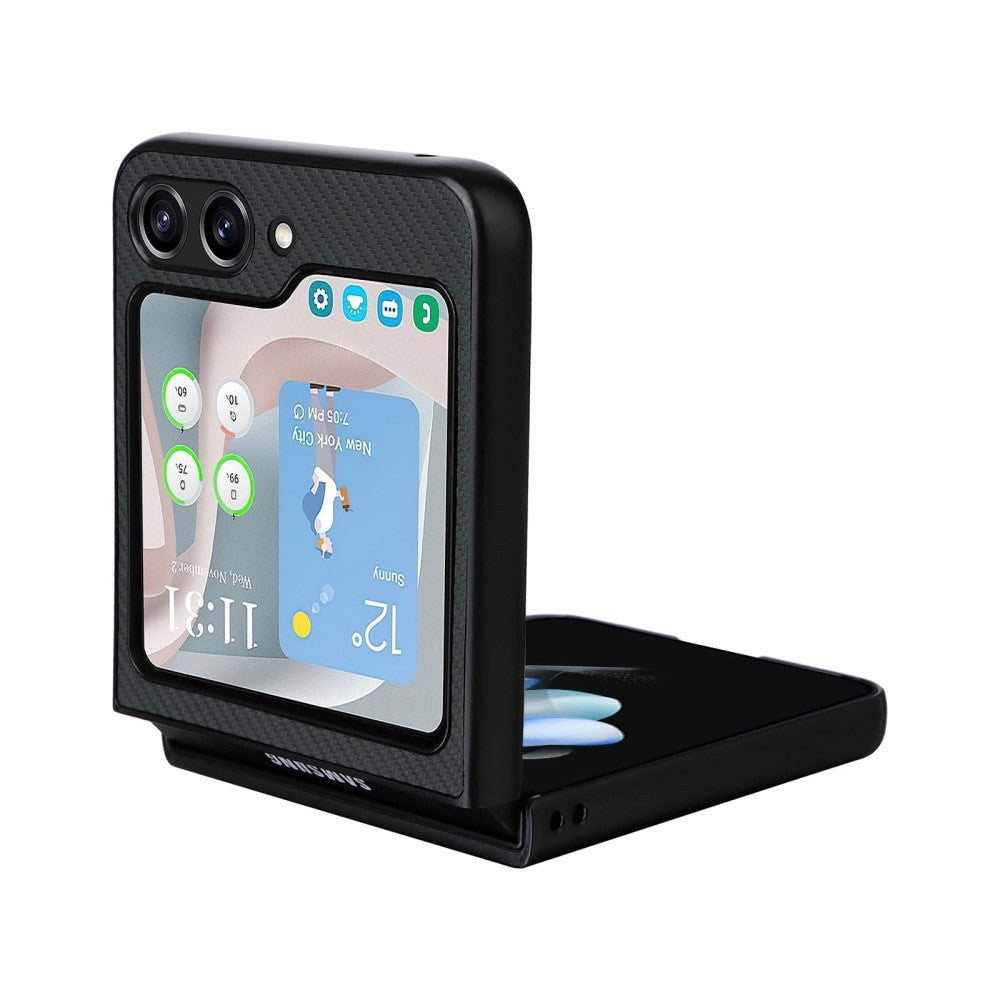 Samsung Galaxy Z Flip5 (5G) Skinndeksel Plastdeksel - Svart karbon