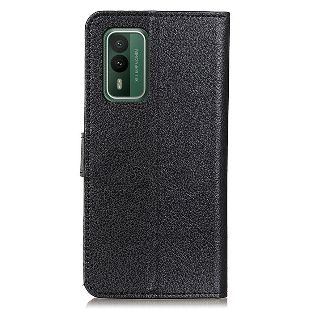 Nokia XR21 Litchi Leather Flip Cover m. Lommebok - Svart